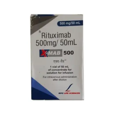 X-Mab 500 mg (Rituximab) injection by RPG Life Sciences. Available for secure cold-chain shipping to the USA, UK, and UAE