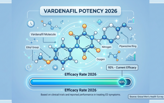 Vardenafil infographic, effectiveness in 2026