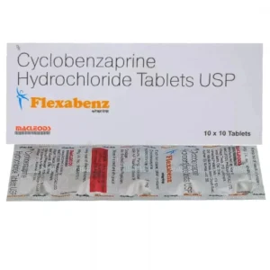 Flexabenz 5 mg (Cyclobenzaprine) tablets for relief of acute muscle spasms. Available for shipping to USA, UK, and UAE