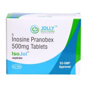 Isojol 500mg Inosine Pranobex Tablet by Jolly Healthcare – Generic Isoprinosine Imunovir Antiviral Immunomodulator for HPV Genital Warts Herpes Simplex and SSPE SHIPPING TO USA, UK, UAE