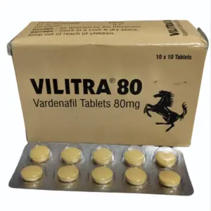 Vilitra 80 mg (Vardenafil) tablets for high-strength treatment of severe erectile dysfunction. Available for shipping to USA, UK, and UAE.
