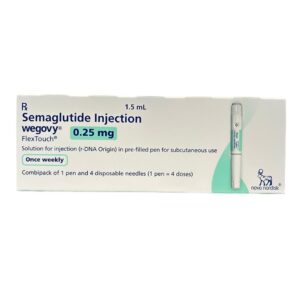 Wegovy 0.25mg Pre-filled FlexTouch Injection Pen Box – Semaglutide Weight Loss Therapy