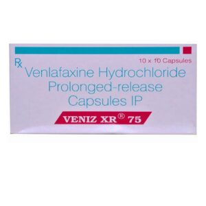 Venlafaxine 75mg generic for Effexor XR SNRI medication for depression and anxiety sun pharma veniz xr 75