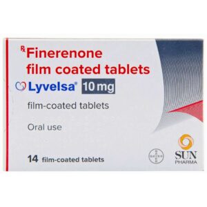 Lyvelsa Finerenone 10mg Tablets blister pack — generic Kerendia (Bayer) for CKD with Type 2 diabetes, manufactured by Sun Pharma Laboratories, available with international shipping to USA, UK, UAE, KSA